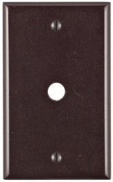 Leviton 85013 Telephone/Cable Wallplate, 4-1/2 in L, 2-3/4 in W, 1 -Gang, Thermoset Plastic, Brown, Smooth